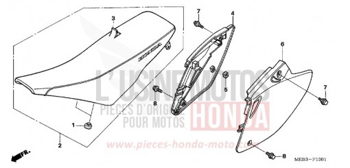 SIEGE/COUVERCLE LATERAL (CRF450R5,6,7,8) CRF450R5 de 2005